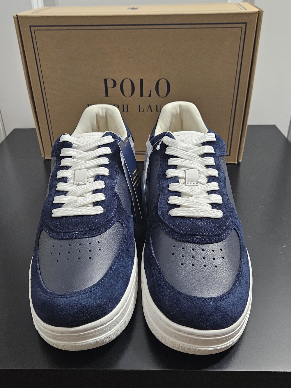 NIB Men's Polo Ralph Lauren Masters Court Leather-Suede Sneakers Size 11M